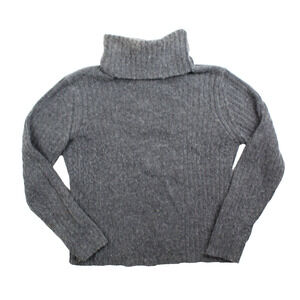 Vintage Angora Turtleneck Sweater Womens Small Sundance Gray Ribbed Soft Cozy